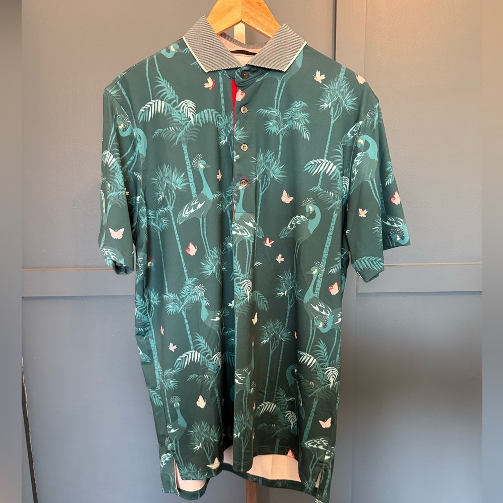 Greyson Tropical Green Printed Polo